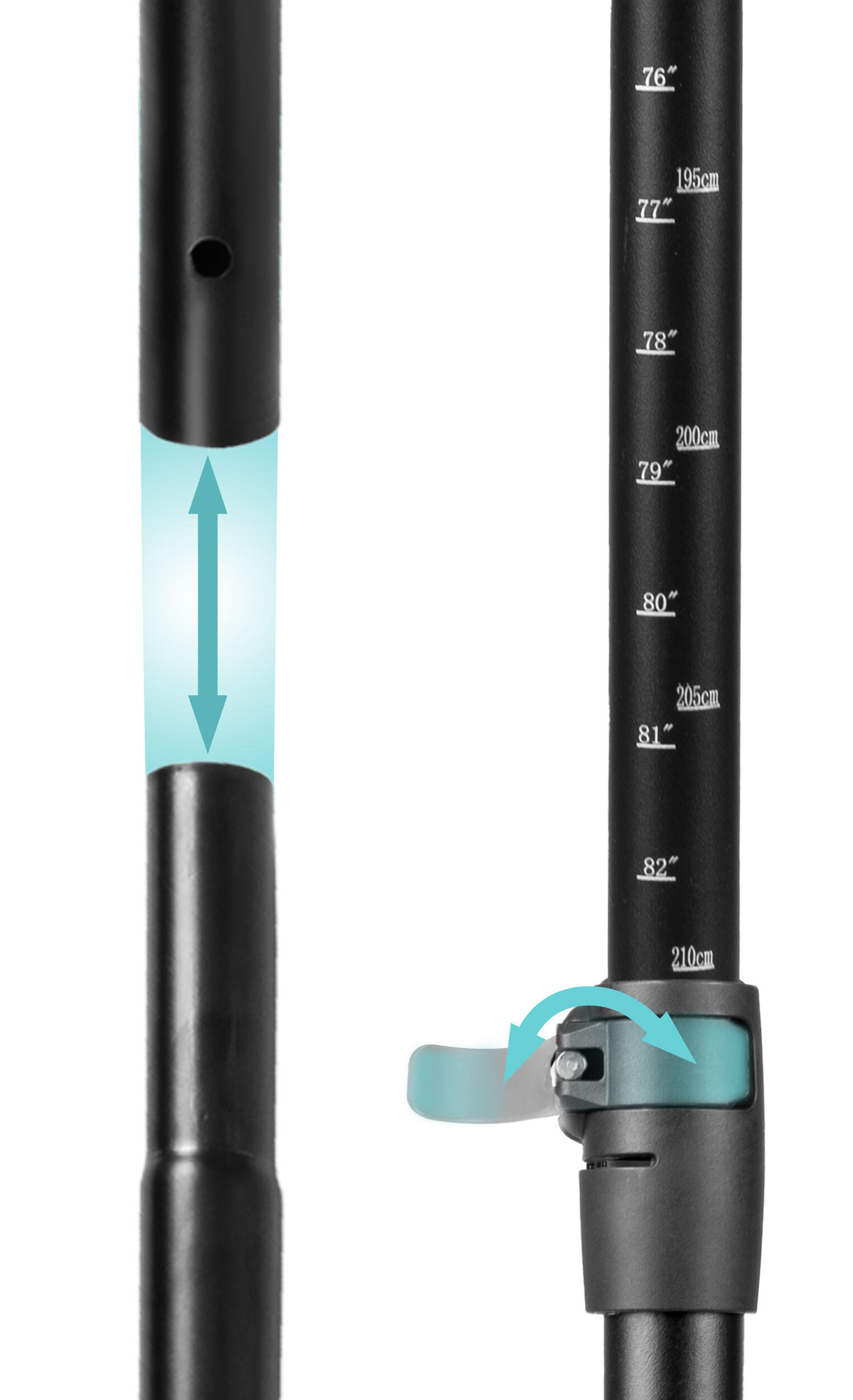 Składane wiosło do deski SUP kajakowe regulowane czteroczęściowe 230cm Neo-Sport 4/7