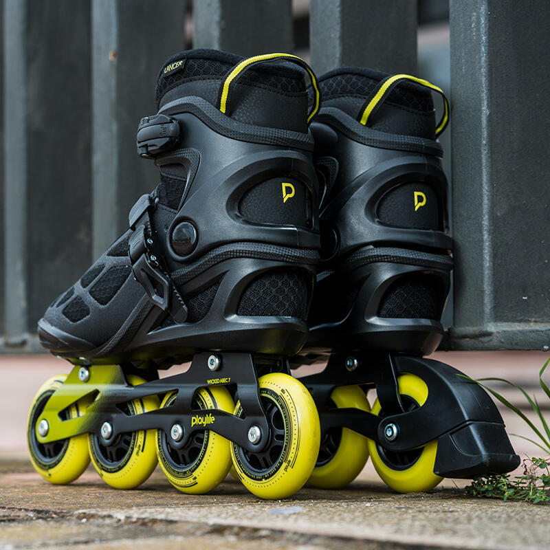Playlife Inline Skates Lancer Black 84, pour hommes et femmes 84mm/82A roues