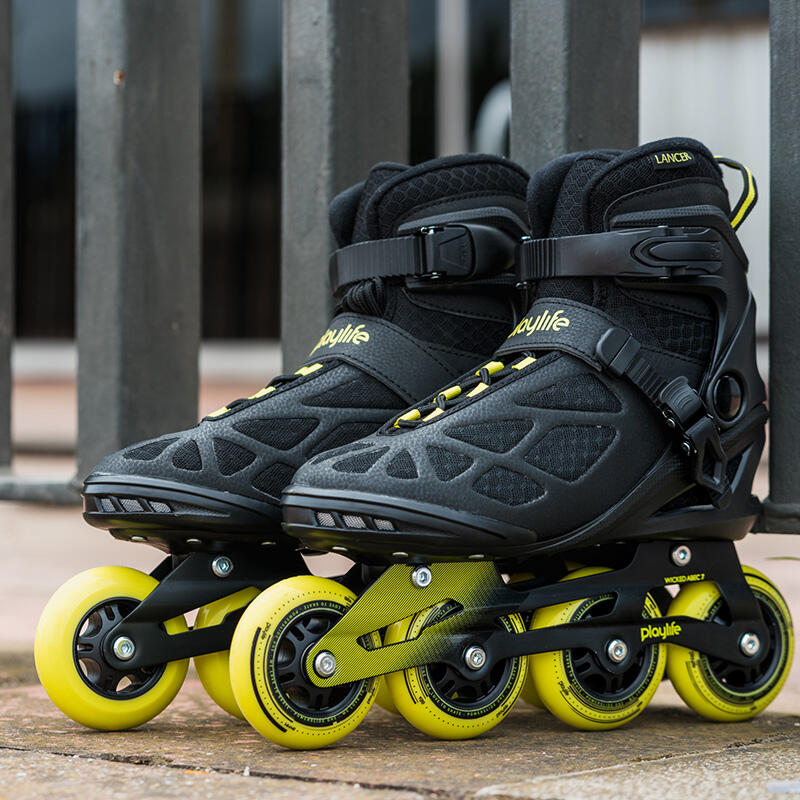 Playlife Inline Skates Lancer Black 84, pour hommes et femmes 84mm/82A roues 3/7