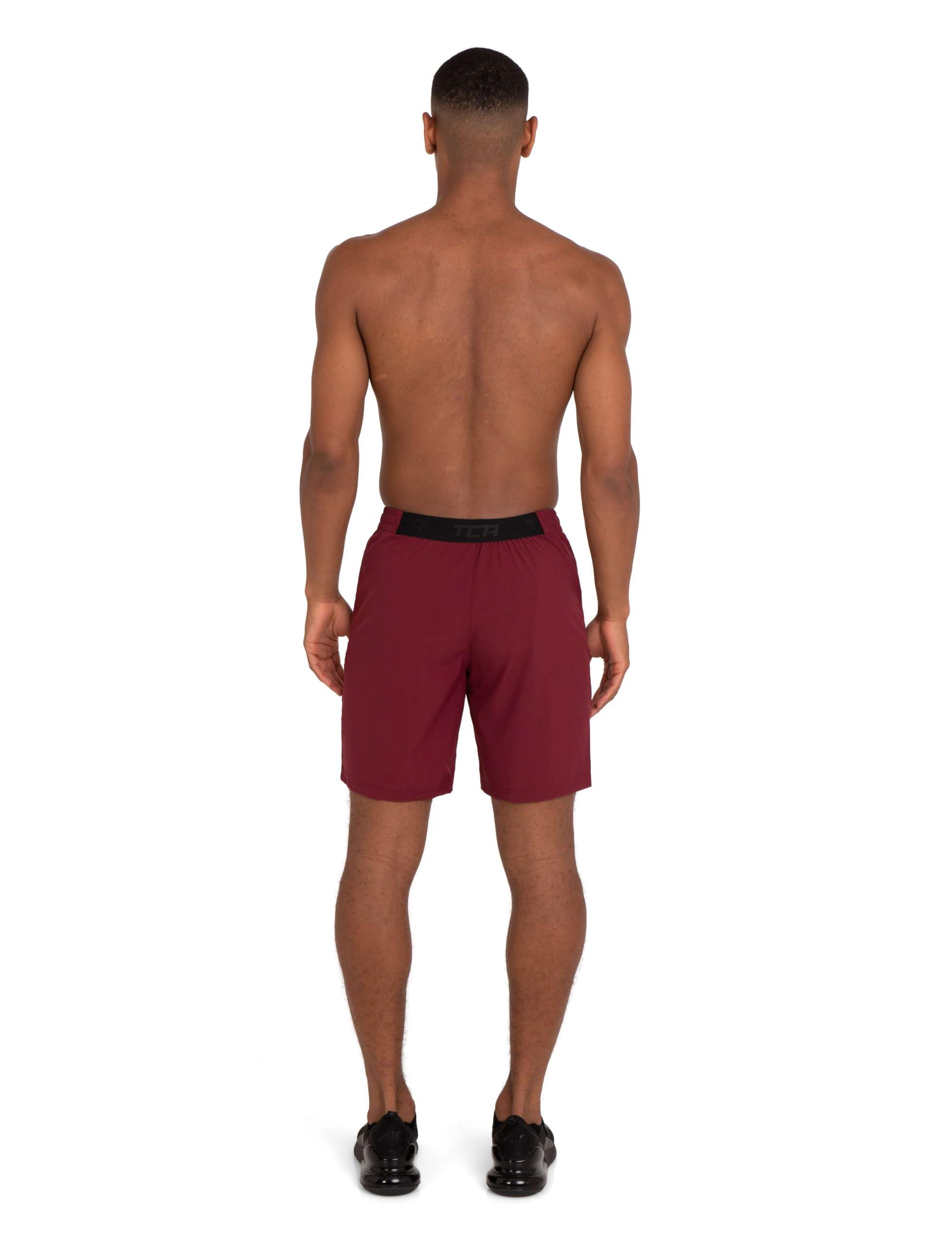 Men's Elite Tech Lightweight Running Shorts with Zip Pockets - Carmine Red 5/7