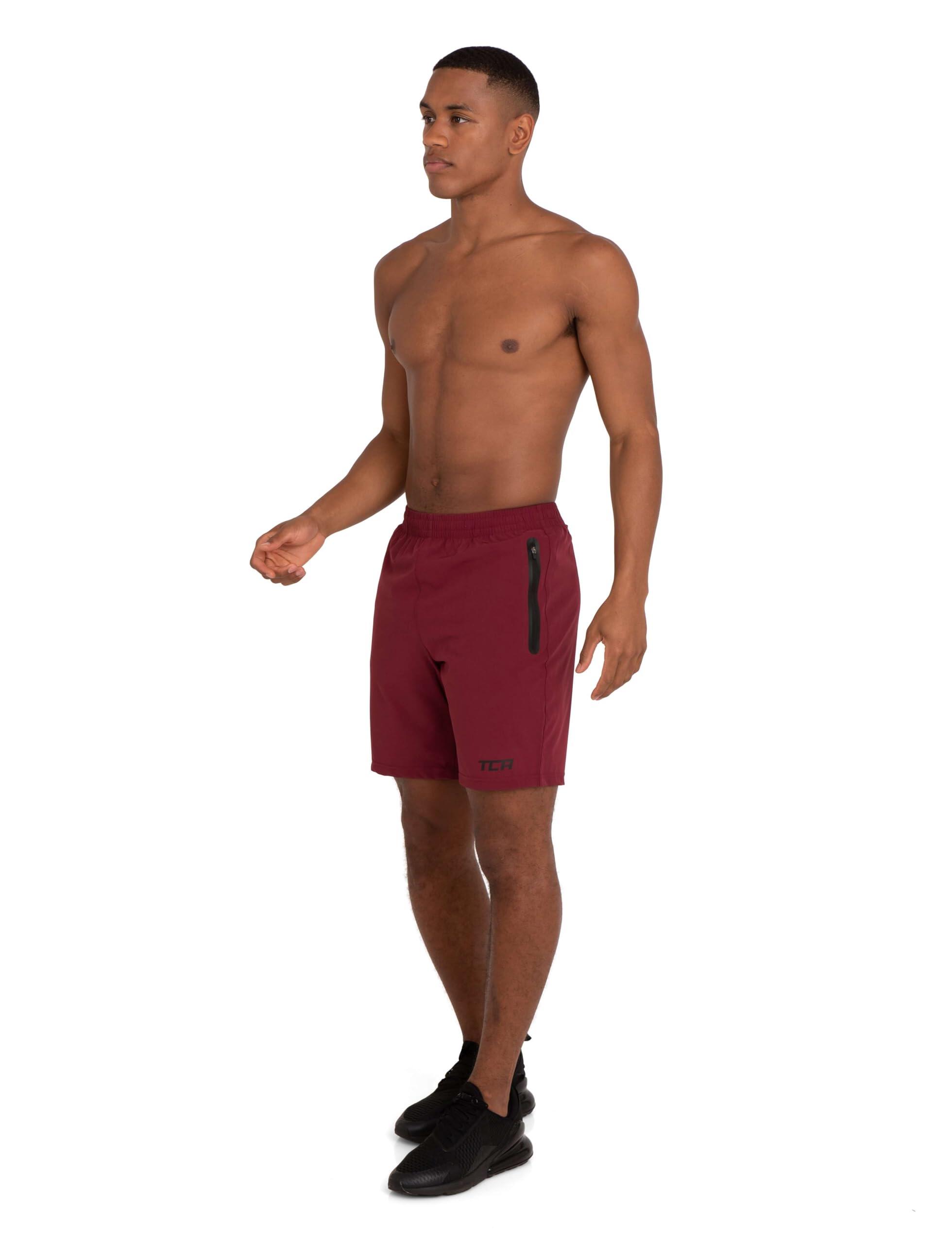 Men's Elite Tech Lightweight Running Shorts with Zip Pockets - Carmine Red 4/7