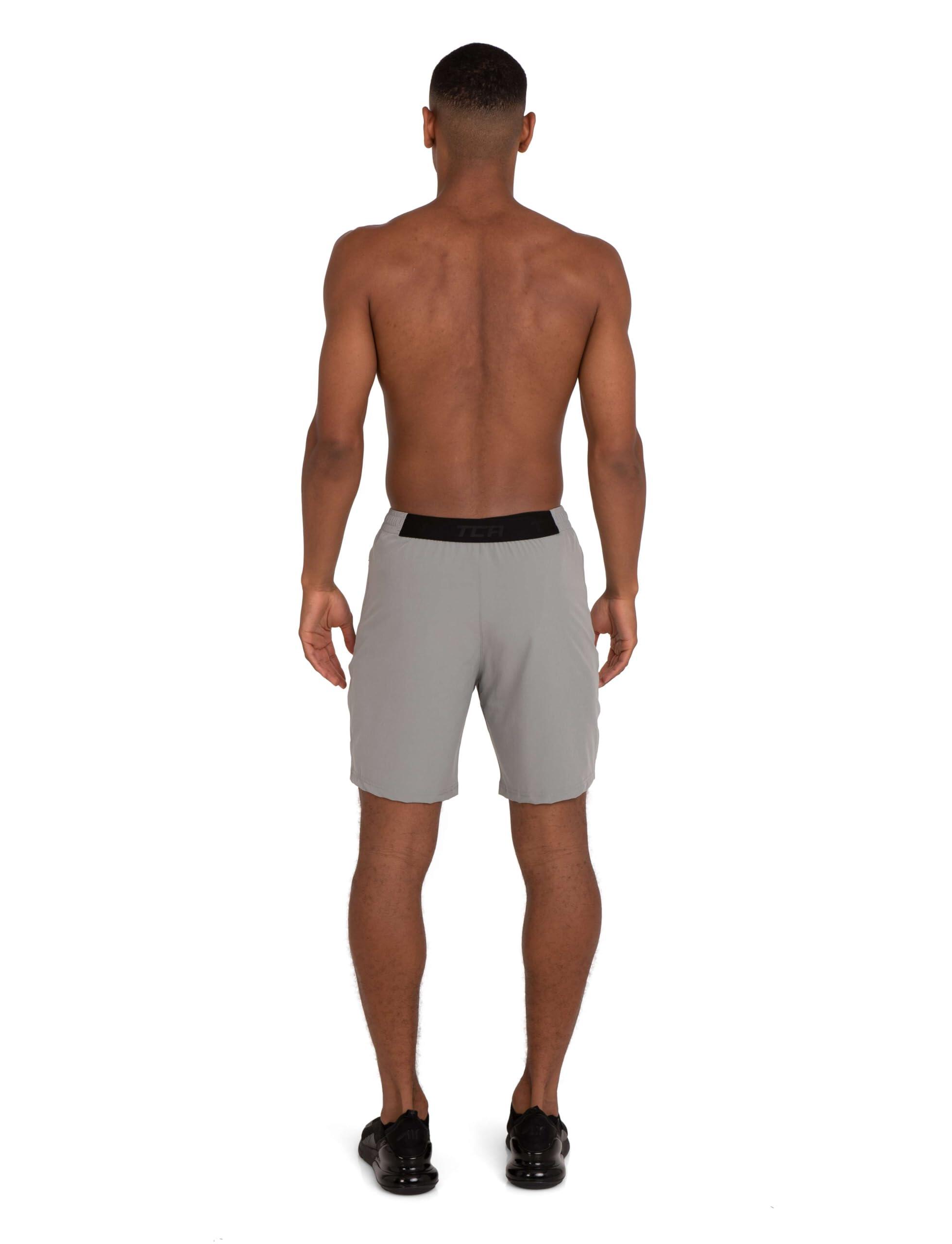 Men's Elite Tech Lightweight Running Shorts with Zip Pockets - Cool Grey/Black 5/7