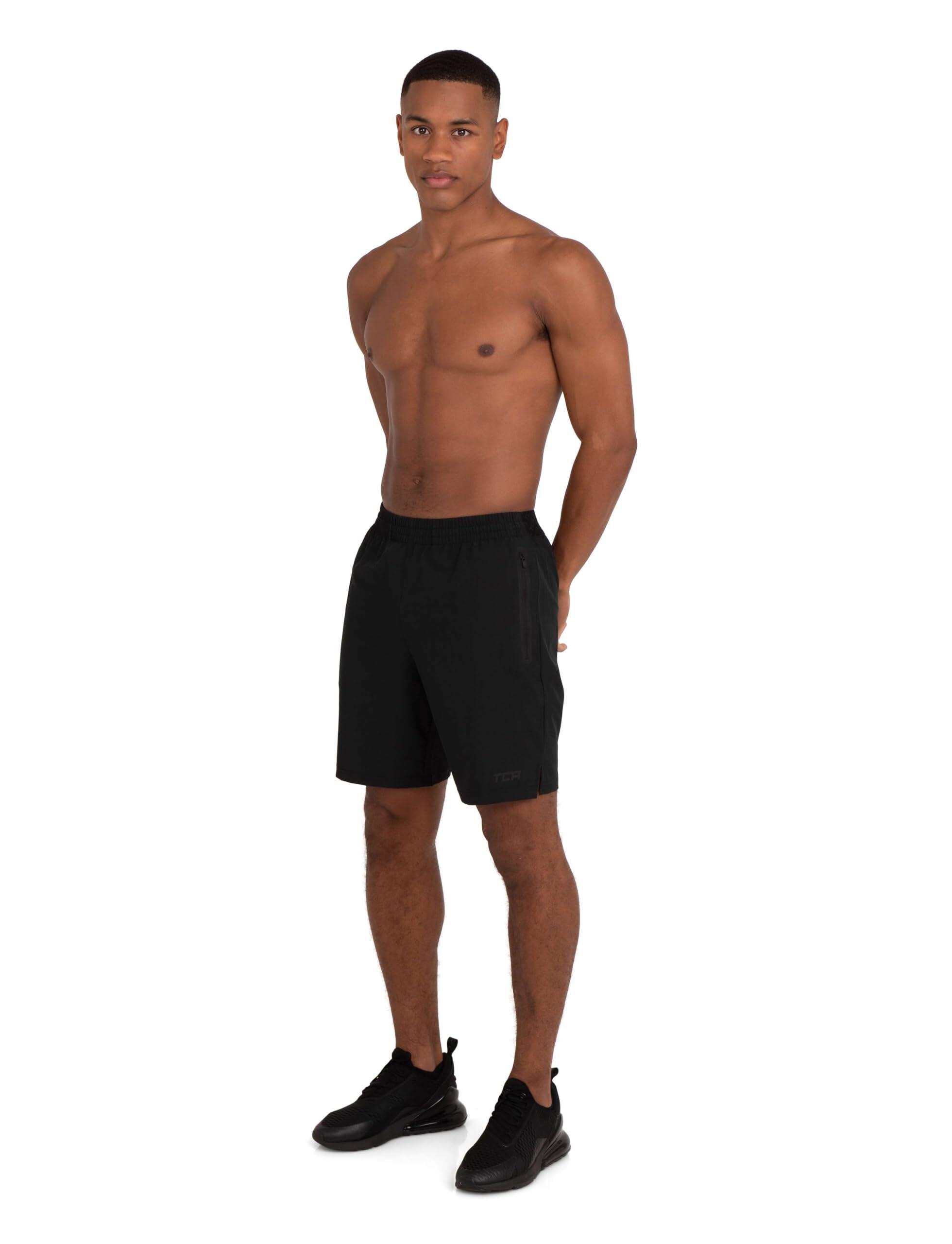 Men's Elite Tech Lightweight Running Shorts with Zip Pockets - Triple Black 4/7