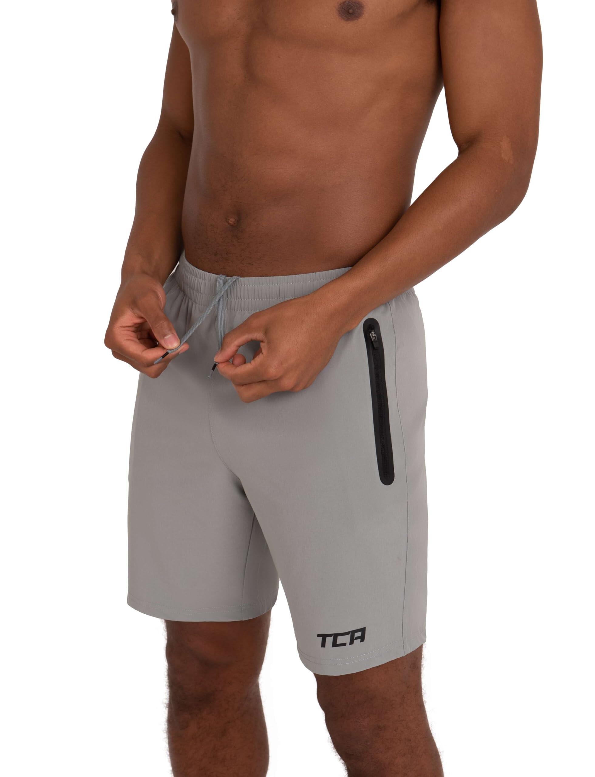 Men's Elite Tech Lightweight Running Shorts with Zip Pockets - Cool Grey/Black 3/7
