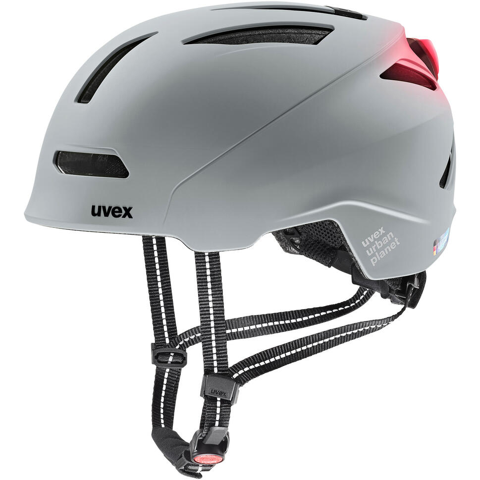 Kask rowerowy miejski Uvex urban planet LED czarny matowy