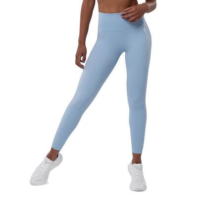 Dames fitness sportlegging met middelhoge taille shine hemelsblauw