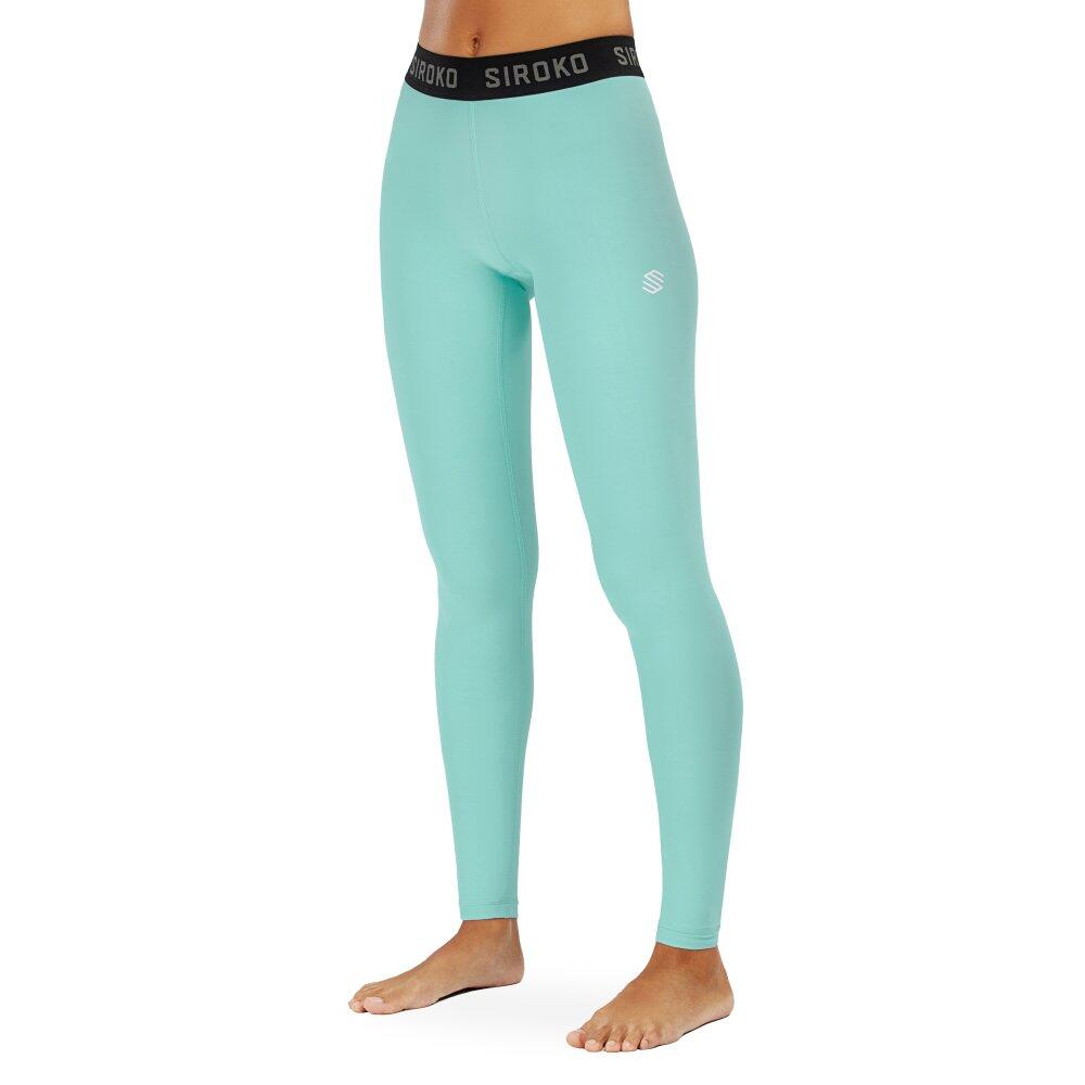 Women Winter sports thermal base layer pants Laax Turquoise