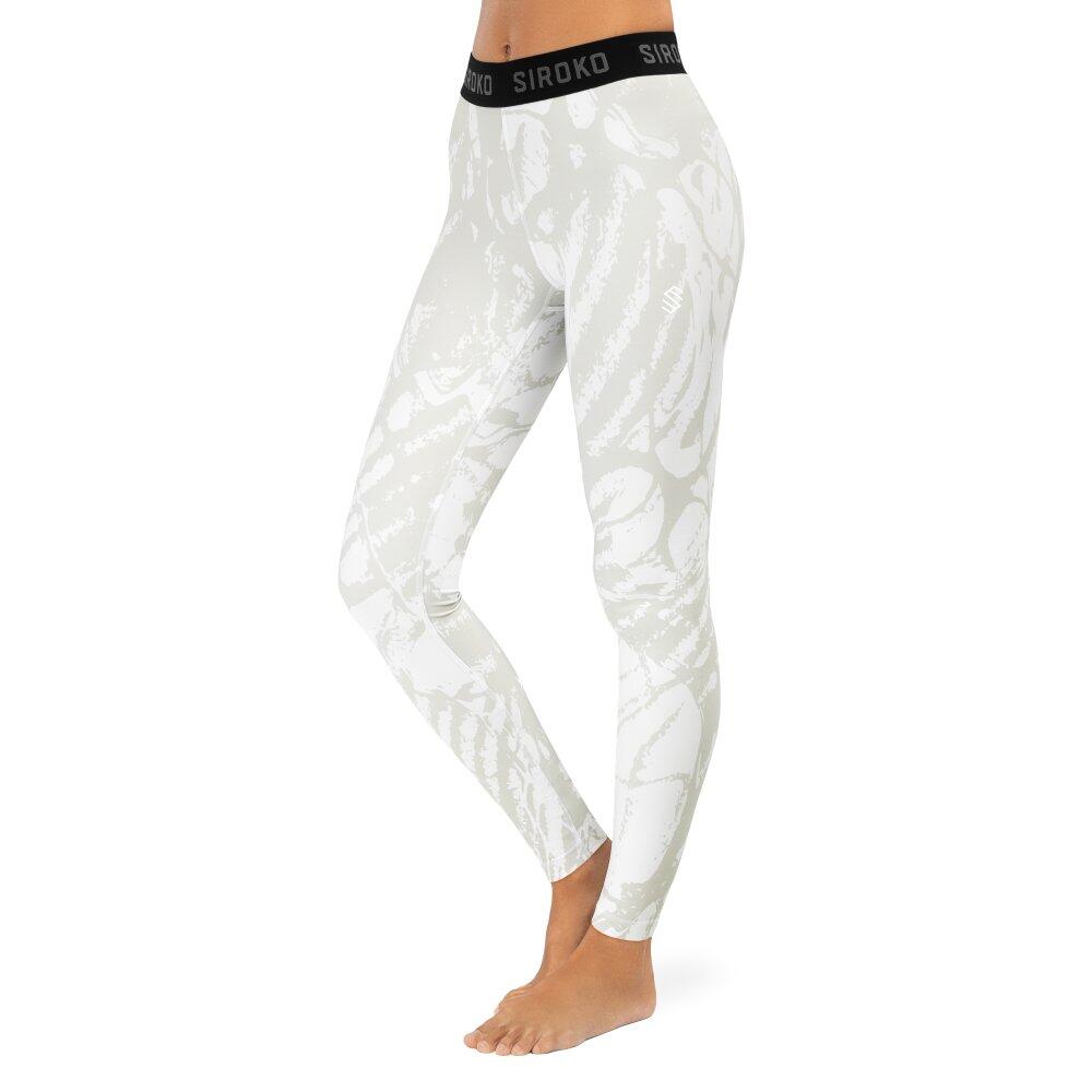 SIROKO Leggings térmicos de mujer esquí y nieve Stellar Blanco