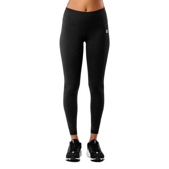Damen Fitness Trainingsleggings mit mittelhohem Bund Five Stars Schwarz