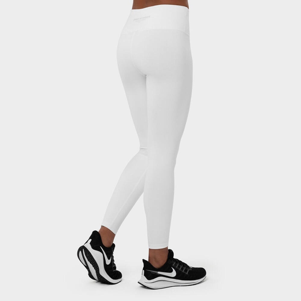 Damen Fitness Trainingsleggings mit mittelhohem Bund Run Weiß 6/7