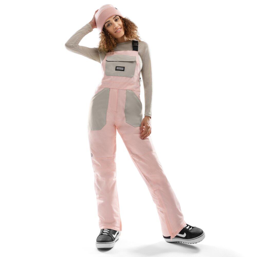 Jardineiras de snowboard para mulher desportos de inverno b1-w arosa rosa