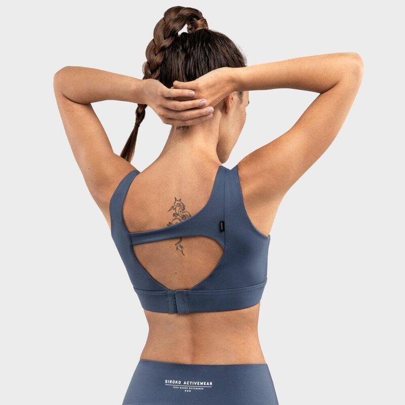 Női melltartó magas támogatással Fitness SIROKO Cross Blue