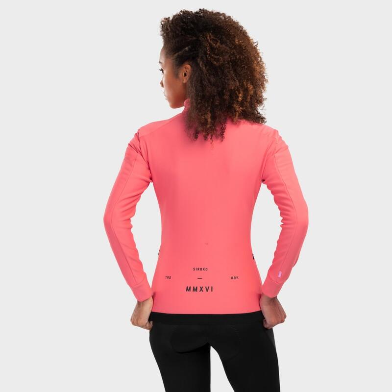 Veste vélo softshell femme Cyclisme J1 Breakaway Corail Brillant