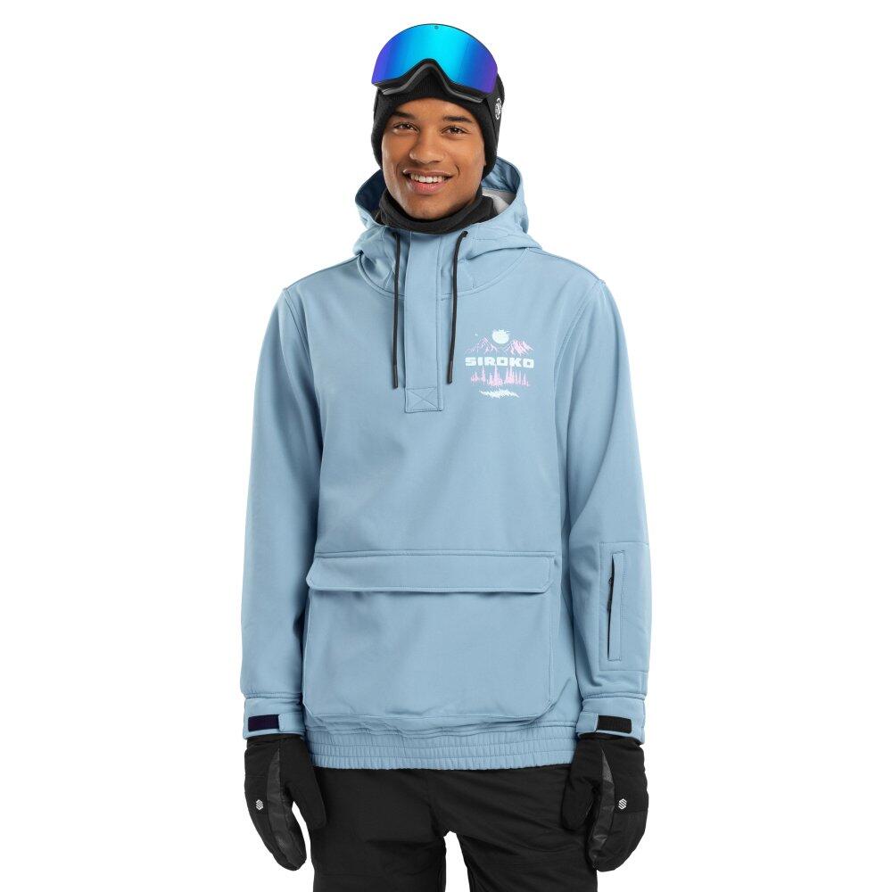 Casaco de snowboard para homem desportos de inverno w3 prags azul