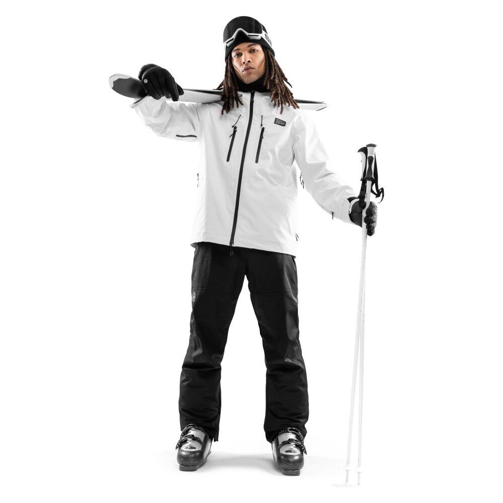 Herren Wintersport recco® snowboardjacke W5 Megeve Weiß 3/8