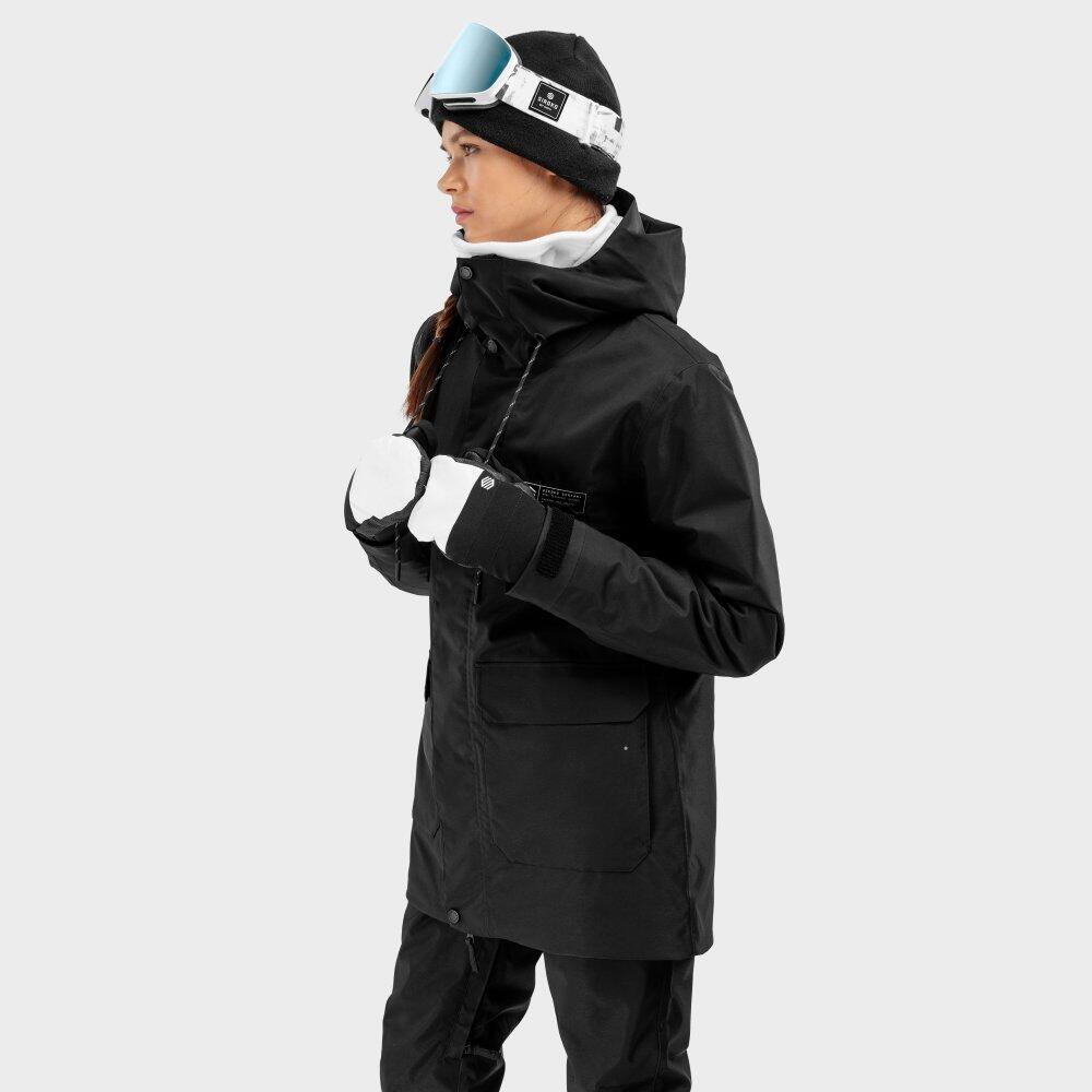 Casaco de snowboard premium para mulher Desportos de inverno SRX Gstaad Preto 3/7