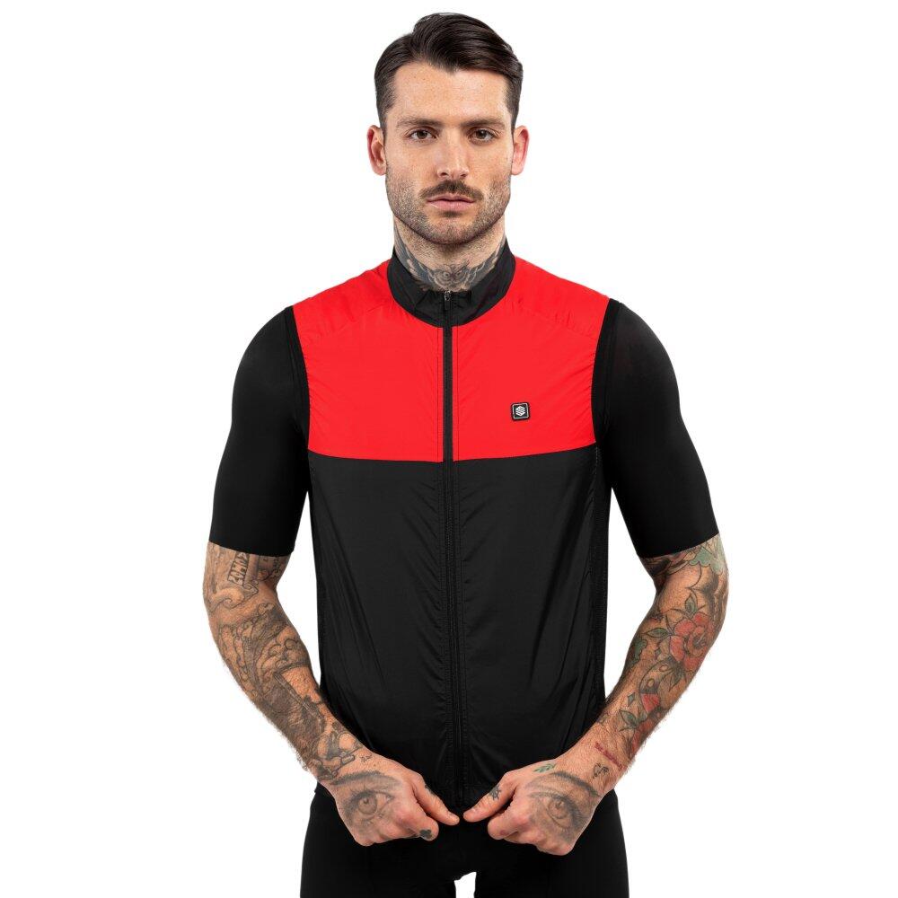 Colete corta-vento de ciclismo para homem v1 richmond preto
