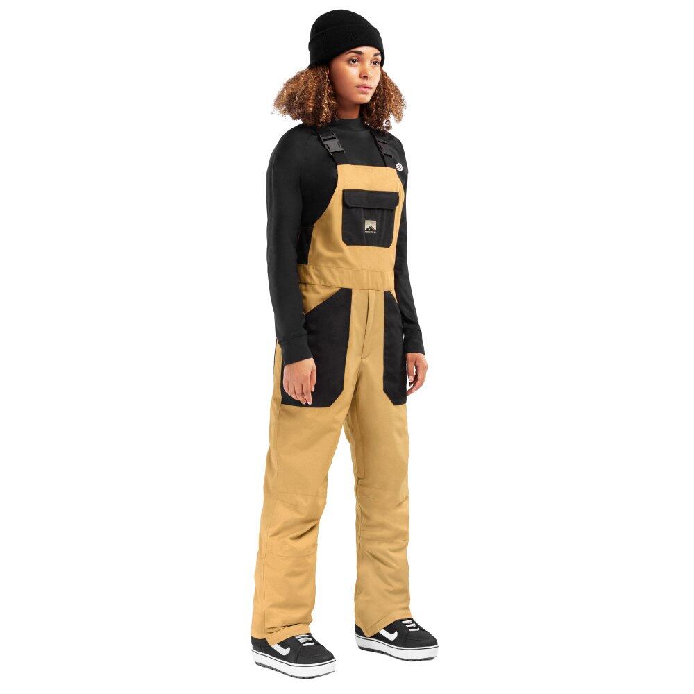Jardineiras de snowboard para mulher desportos de inverno b1 maple-w beige