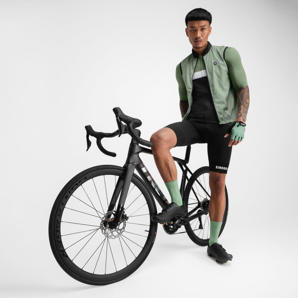 Chaleco cortavientos ciclismo hombre V1 Melbourne Verde Oliva 4/7