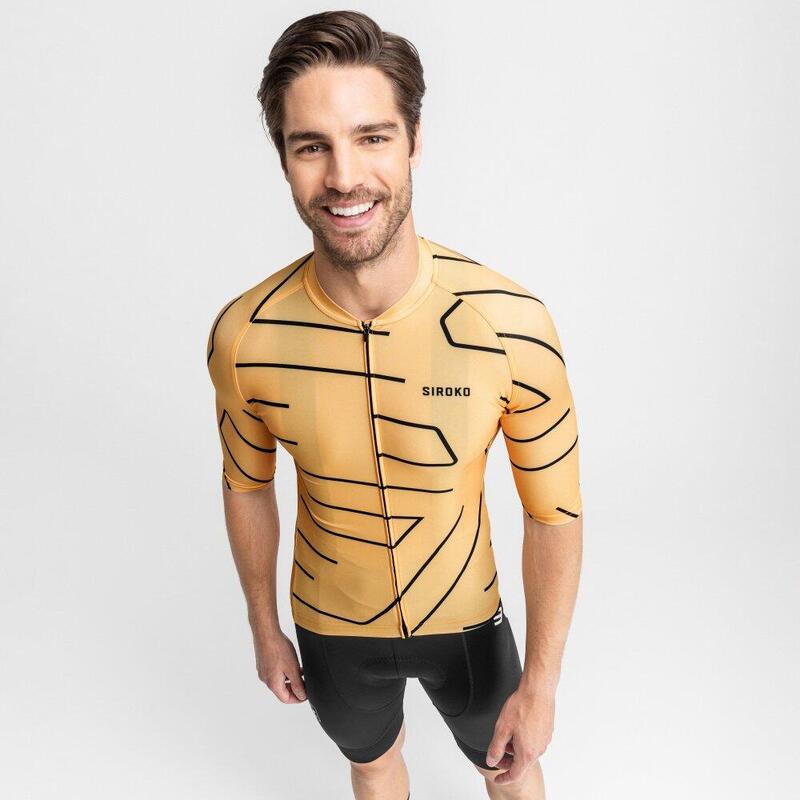 Camisola de ciclismo manga curta homem M2 Strings Amarelo