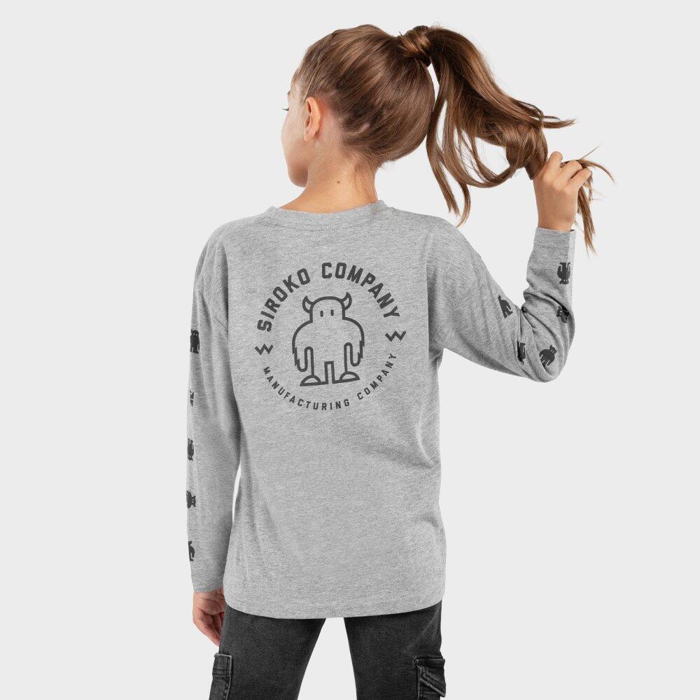 Kinder Lifestyle Langärmeliges Baumwoll-T-Shirt für Mädchen Yoho-G Grau 3/7