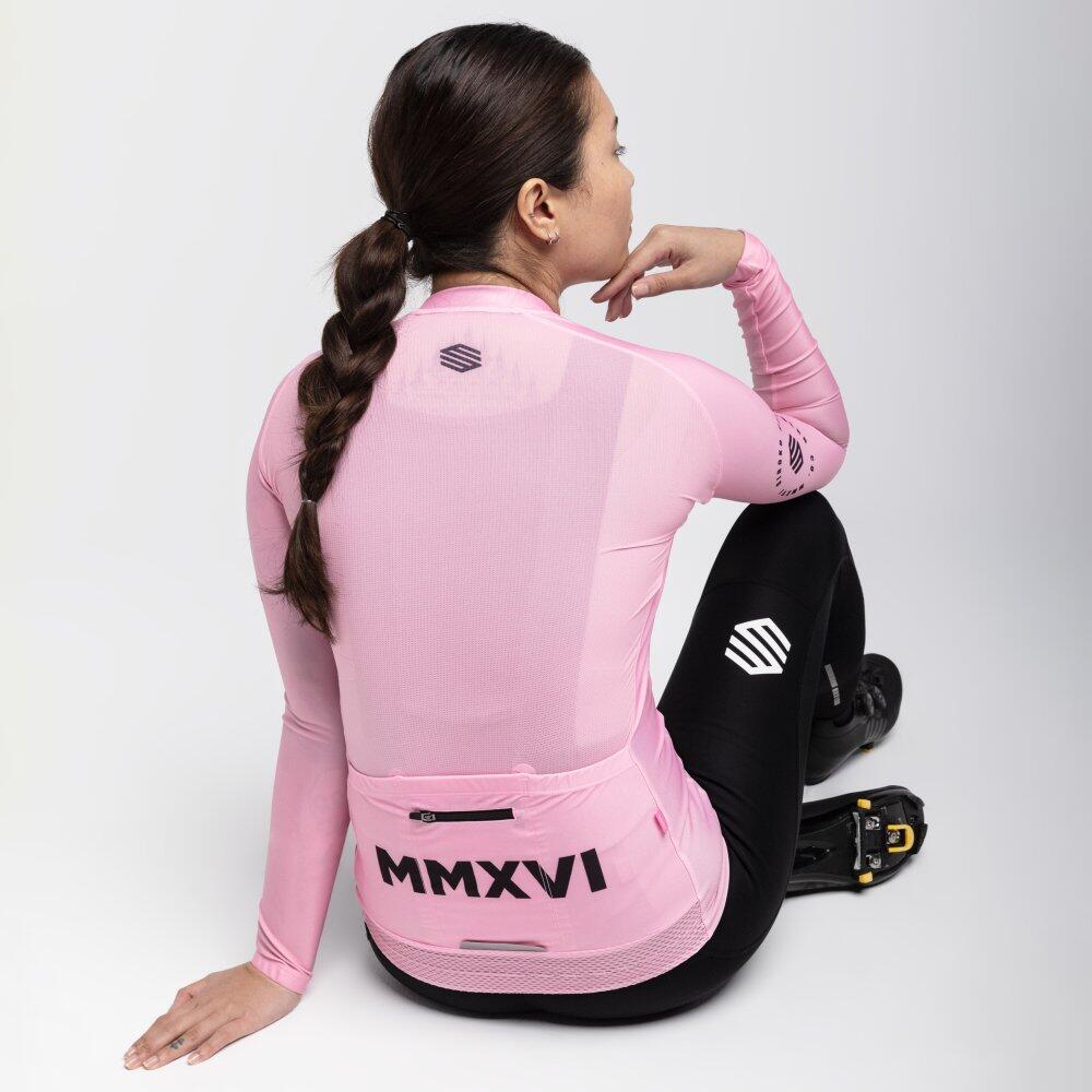 Maglia da ciclismo a maniche lunghe donna M2 Flamingo Rosa Bubblegum 3/7