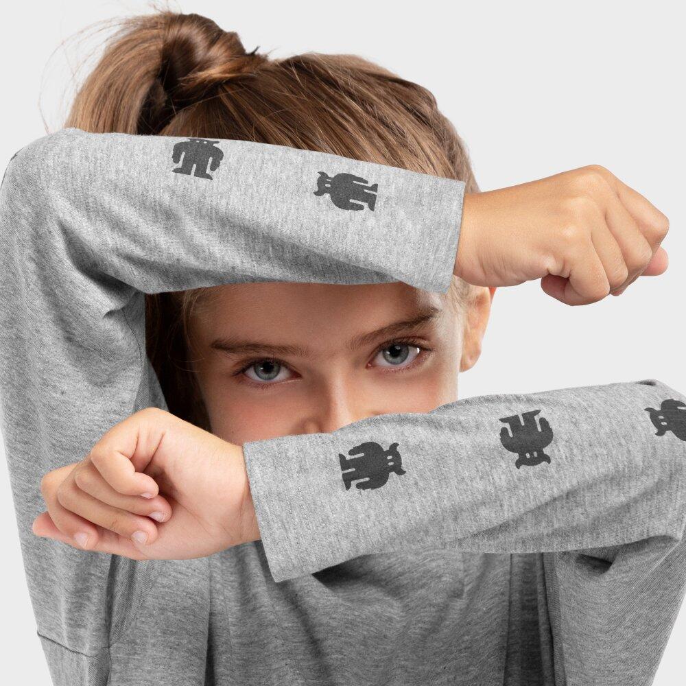 Kinder Lifestyle Langärmeliges Baumwoll-T-Shirt für Mädchen Yoho-G Grau 4/7