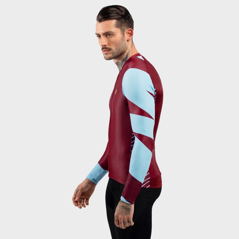 Herren Radsport langärmeliges radtrikot für M2 Road Trip Bordeauxrot 3/7