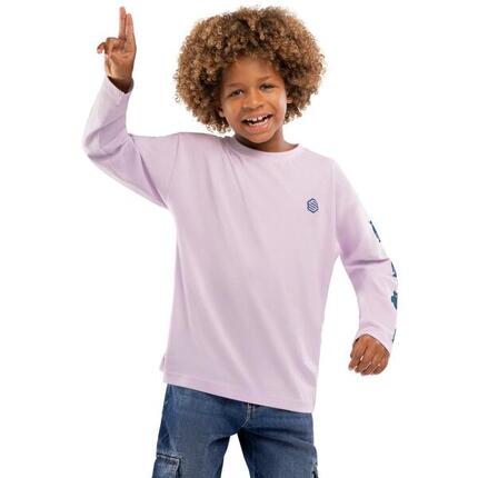 T-shirt coton manches longues garçon Lifestyle Enfants Bungee Pourpre