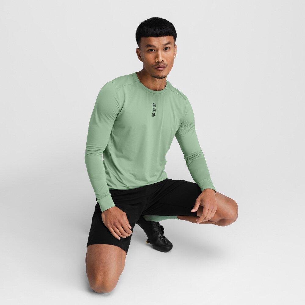 Herren Radsport langärmeliges gravel-t-shirt Spruce Grün 3/7