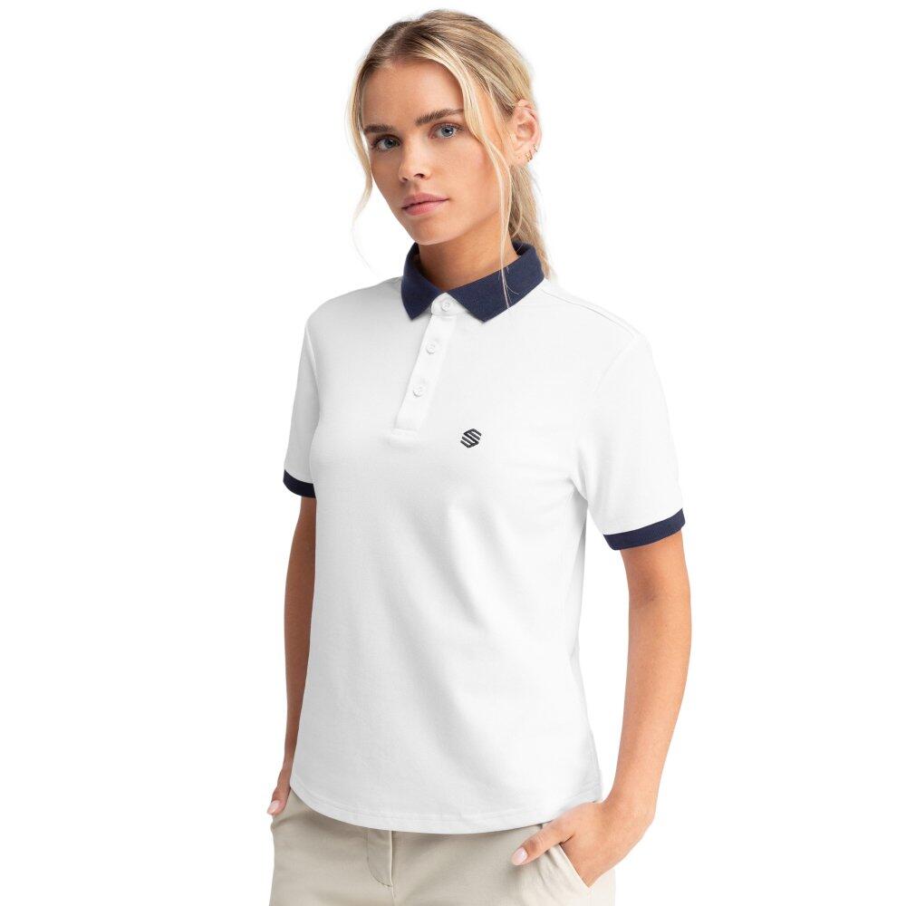 SIROKO Polo piquet da golf da donna Valderrama White Bianco