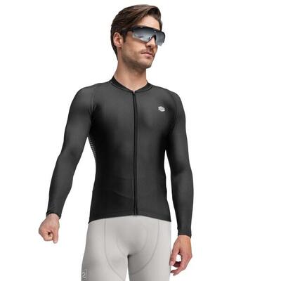 Heren wielrennen wielershirt lange mouw m2 mystic zwart