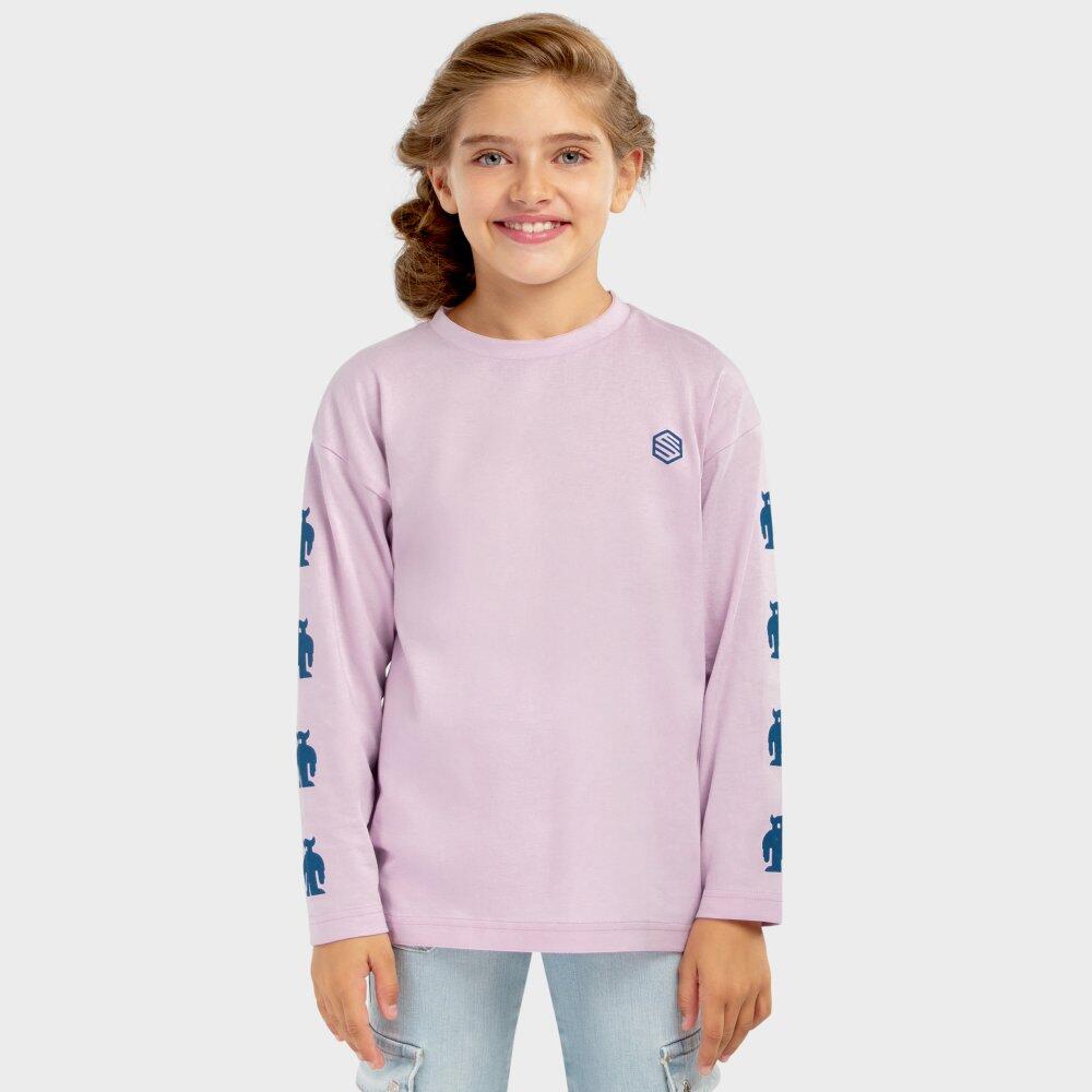 T-shirt coton manches longues fille Lifestyle Enfants Bungee-G Pourpre 2/7