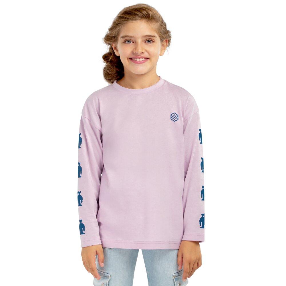 SIROKO Kids Lifestyle Girls’ long sleeve cotton T-shirt Bungee-G Purple