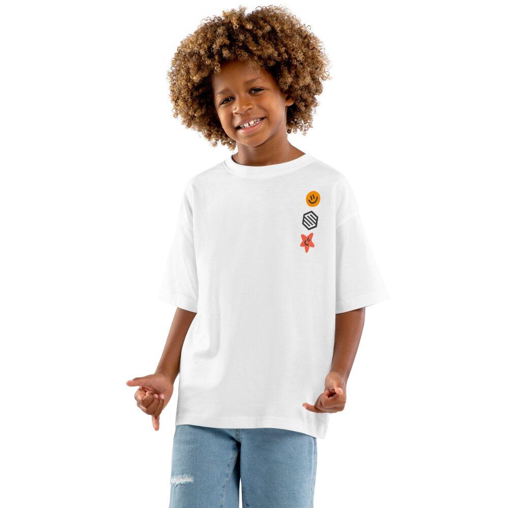 SIROKO Kids Lifestyle Boys’ short sleeve cotton T-shirt Joy White