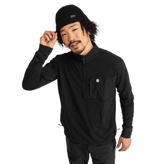 Pull polaire randonnée homme Platte Noir