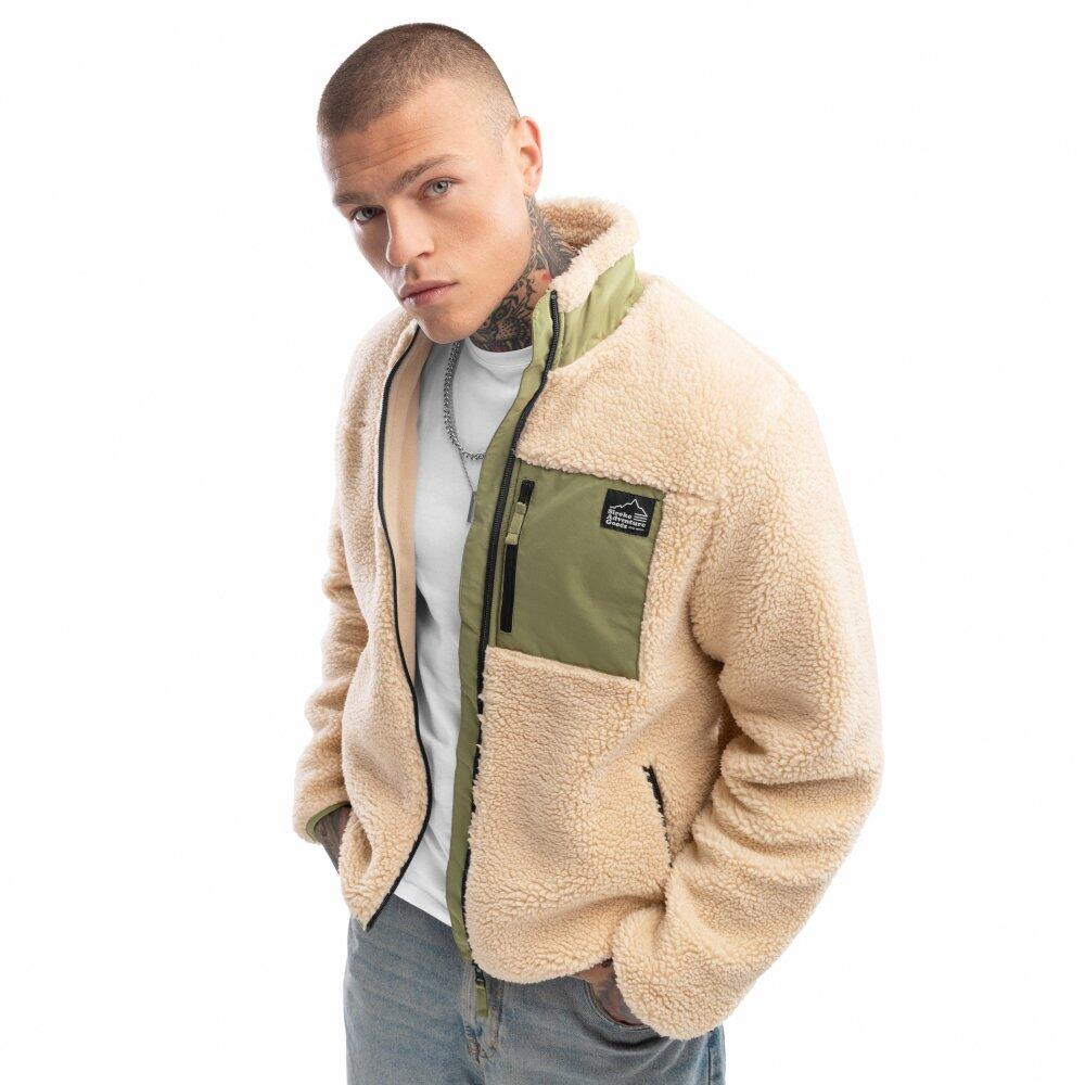 SIROKO Herren Lifestyle sherpajacke für Walnut Beige