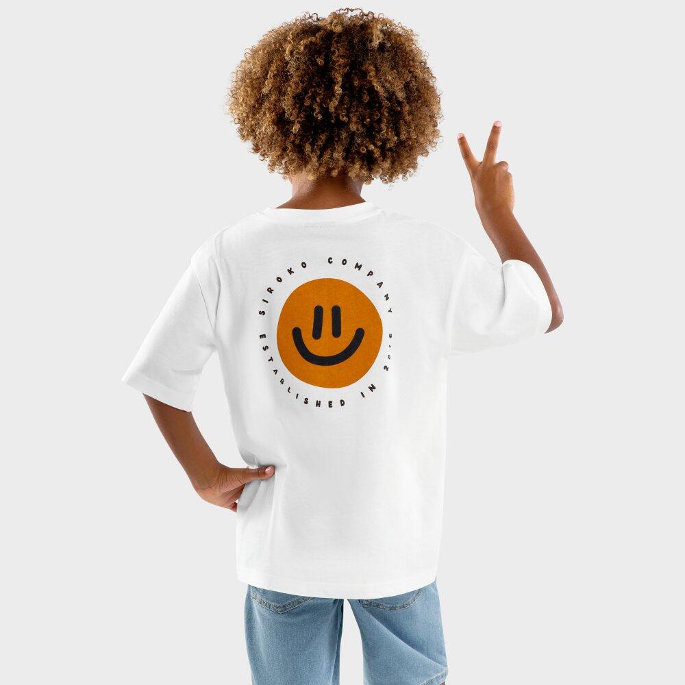 Kinder Lifestyle Kurzärmeliges Baumwoll-T-Shirt für Jungen Joy Weiß 2/7
