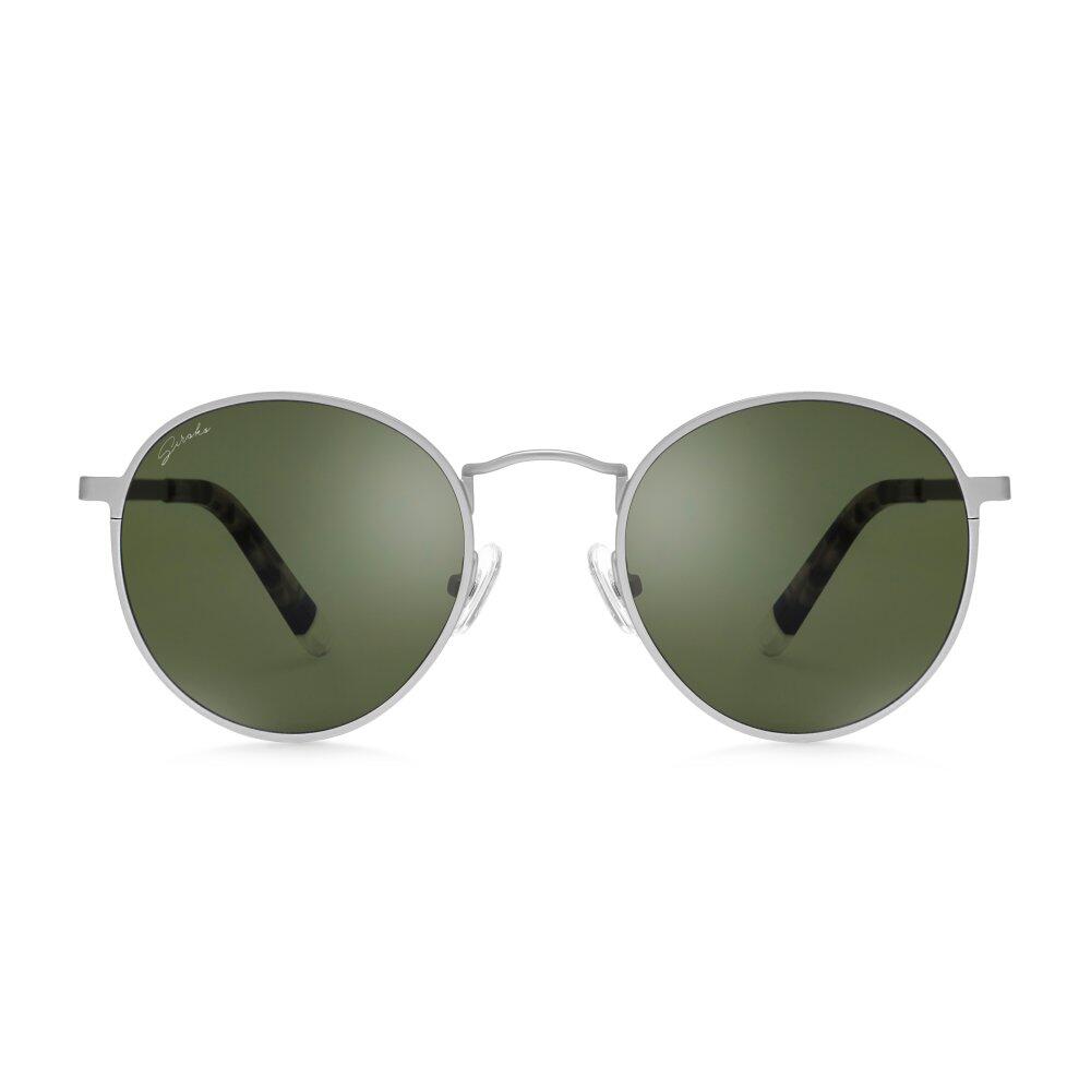 Siroko - Lunettes De Soleil Rondes Acier Inox Lifestyle Homme Et Femme Hyde Park Gris - Lunettes De Soleil - Gris|vert - Taille Unique - Decathlon