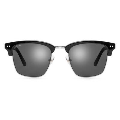 Heren en dames lifestyle fashion zonnebril van roestvrij staal bronx zwart