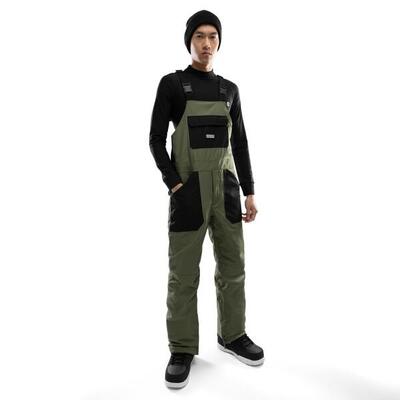 Heren wintersport snowboard broek met bretels b1 klosters groen