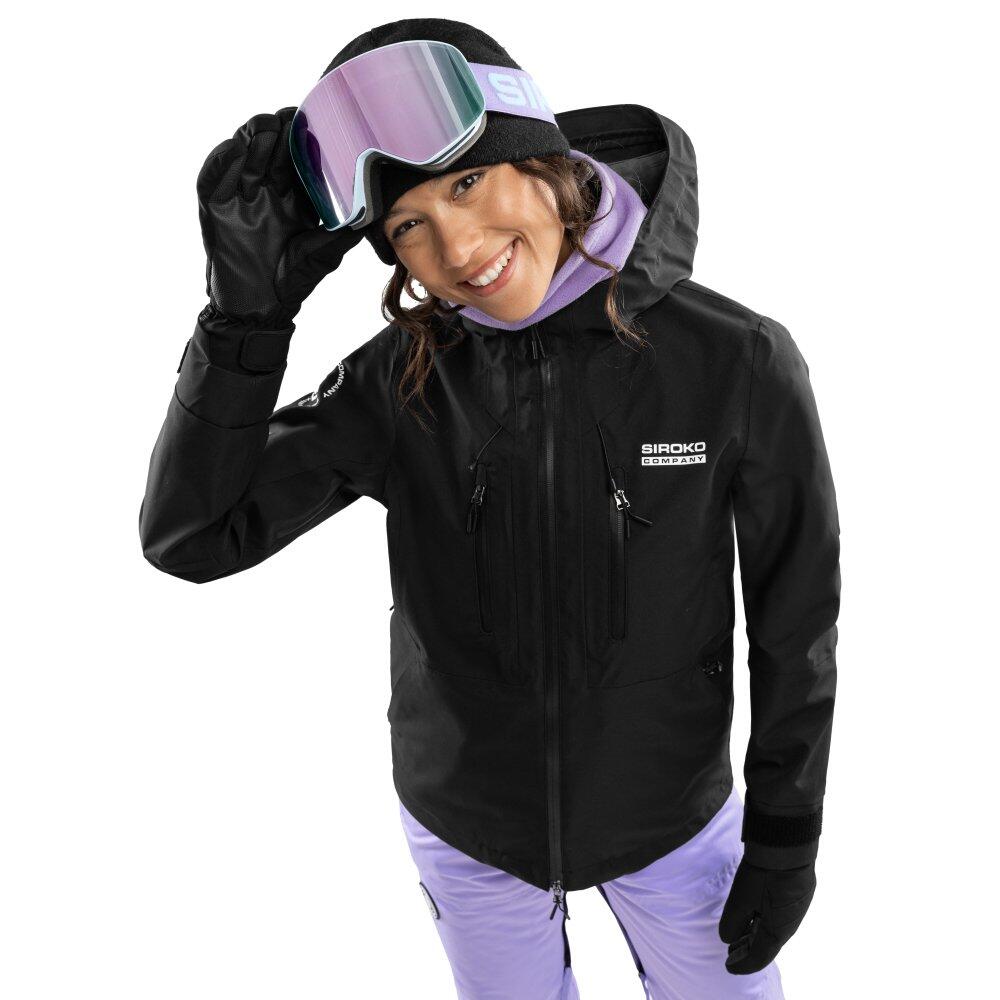Casaco de snowboard para mulher desportos de inverno w5-w nix preto