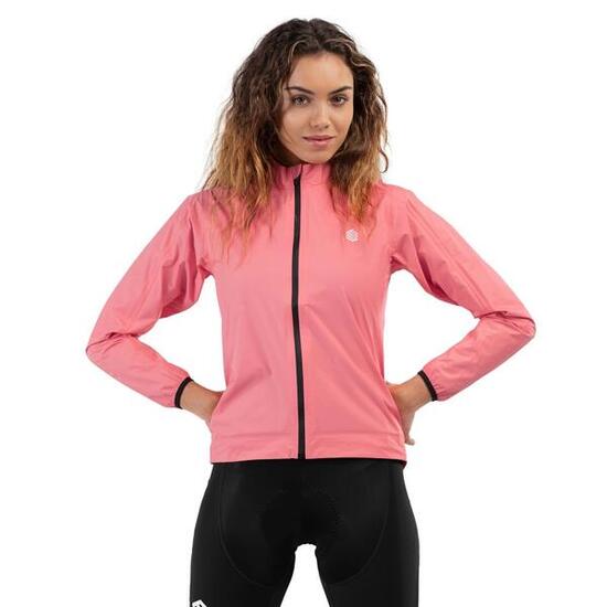 Veste de pluie vélo femme Cyclisme J2 Fauniera Corail