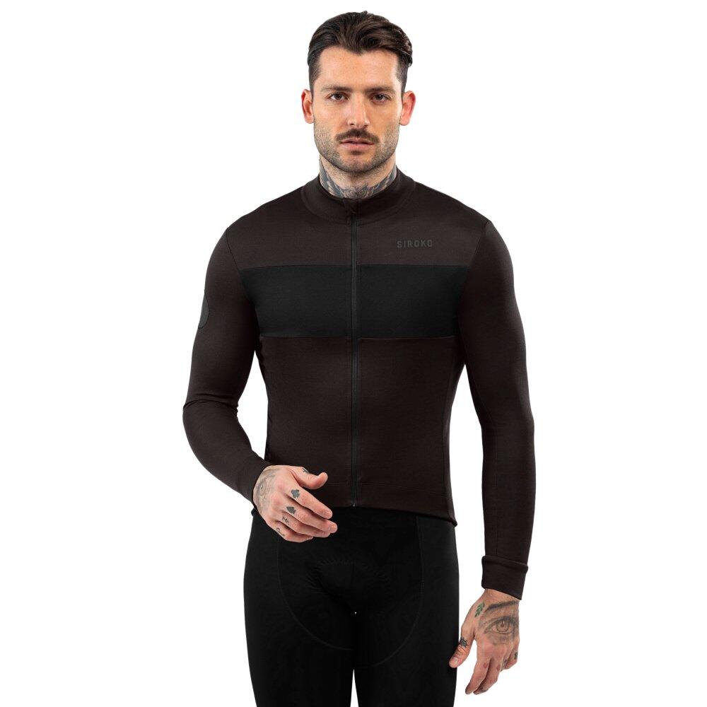 SIROKO Heren Wielrennen Merinowol wielershirt lange mouw SRX Exclusive Bruin