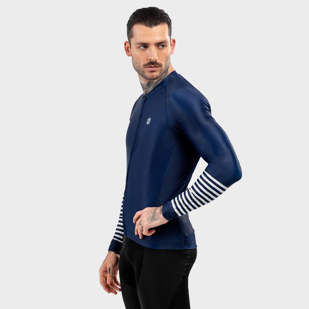 Herren Radsport langärmeliges radtrikot für M2 Alpine Marineblau 3/7