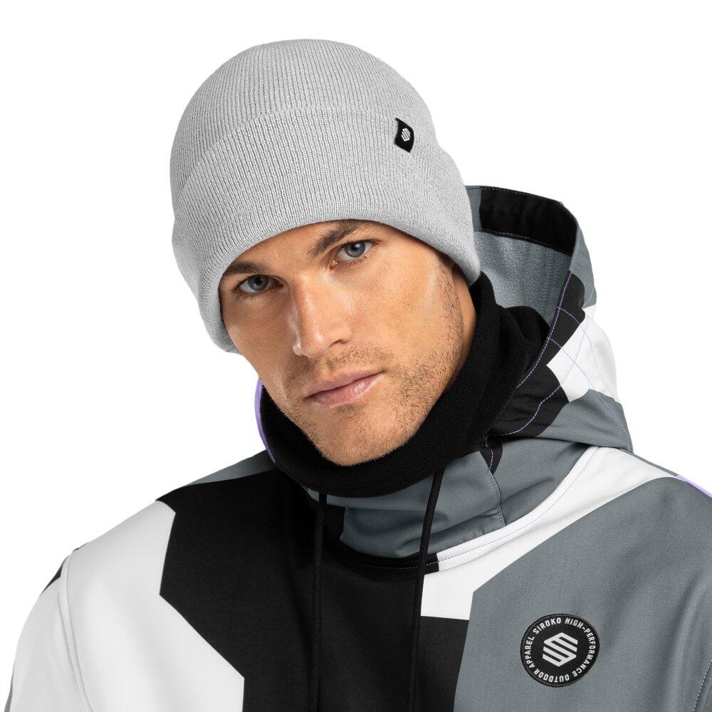Men & Women Winter sports Winter beanie Snowflake Gray Grey