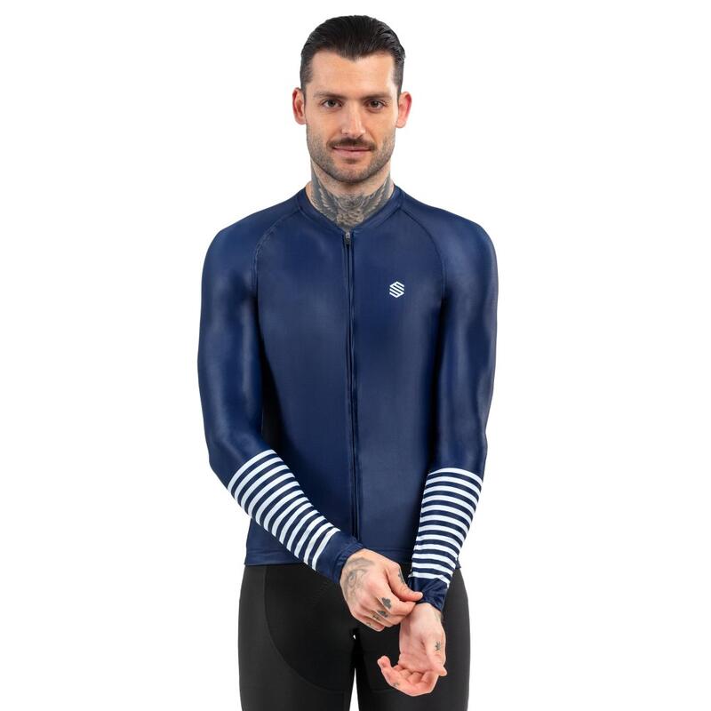 Pánský cyklistický dres s dlouhým rukávem M2 Alpine Námořní Modř
