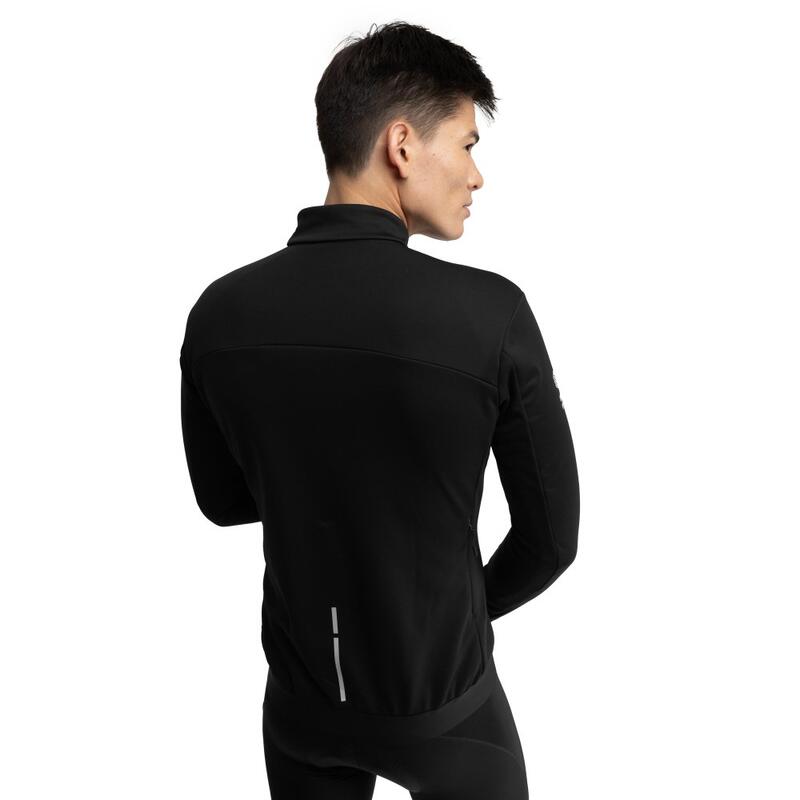Veste vélo d'hiver softshell homme Cyclisme Core Everest Noir