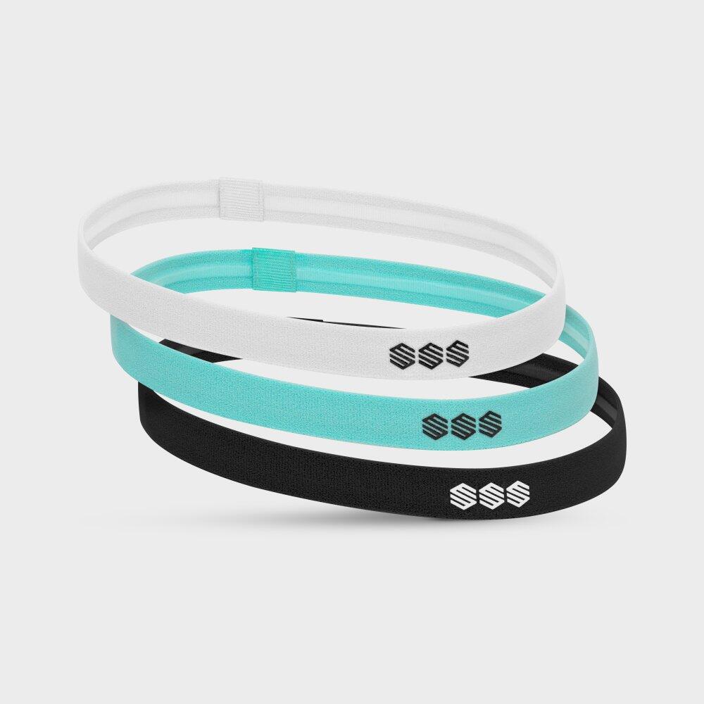 Heren en Dames Fitness Sport hoofdbanden Glow Zwart 2/4