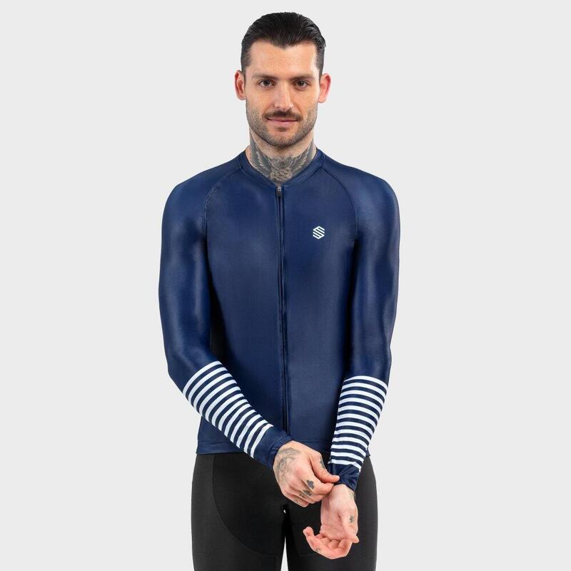 Pánský cyklistický dres s dlouhým rukávem M2 Alpine Námořní Modř